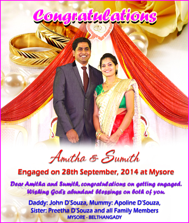 Amitha Sumith Engagement wishes